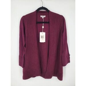 Evolution By Cyrus Sweater NWT Womens Open Cardigan Ancho Chile Burgundy Medium